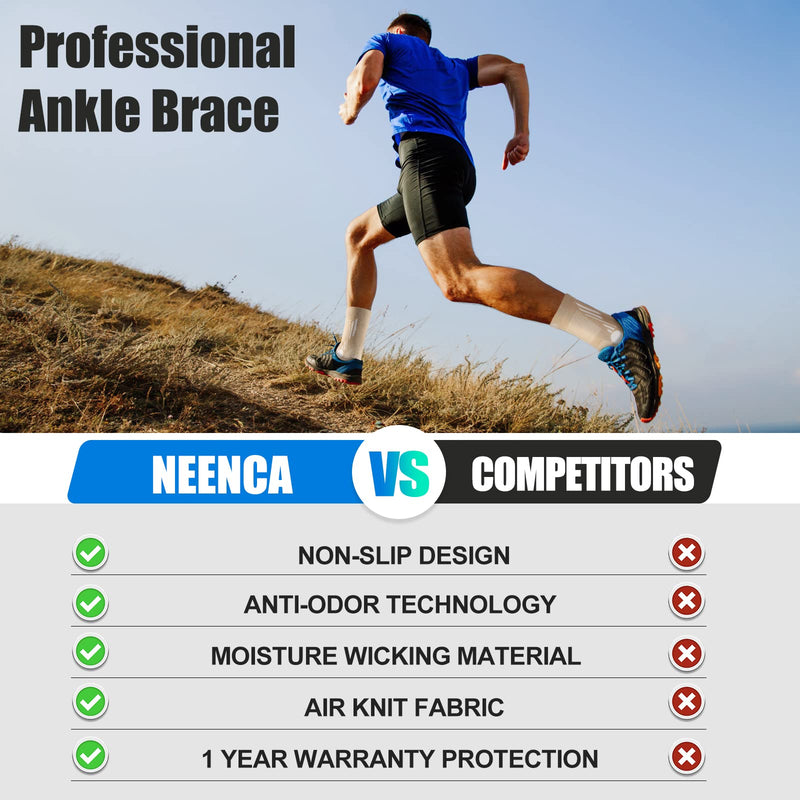 [Australia] - NEENCA Professional Ankle Brace Compression Sleeve (Pair), Ankle Support Stabilizer Wrap. Heel Brace for Achilles Tendonitis, Plantar Fasciitis, Joint Pain,Swelling,Heel Spurs, Injury Recovery, Sports Medium Copper 