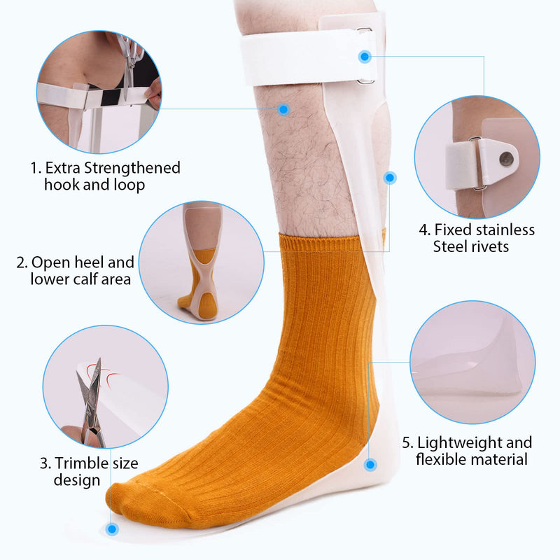 [Australia] - AFO Foot Drop Brace Ankle Foot Orthosis Medical Afo Walking with Shoes for Stroke Hemiplegia Men & Women Left / Right Foot (Large-Right) Large-Right 