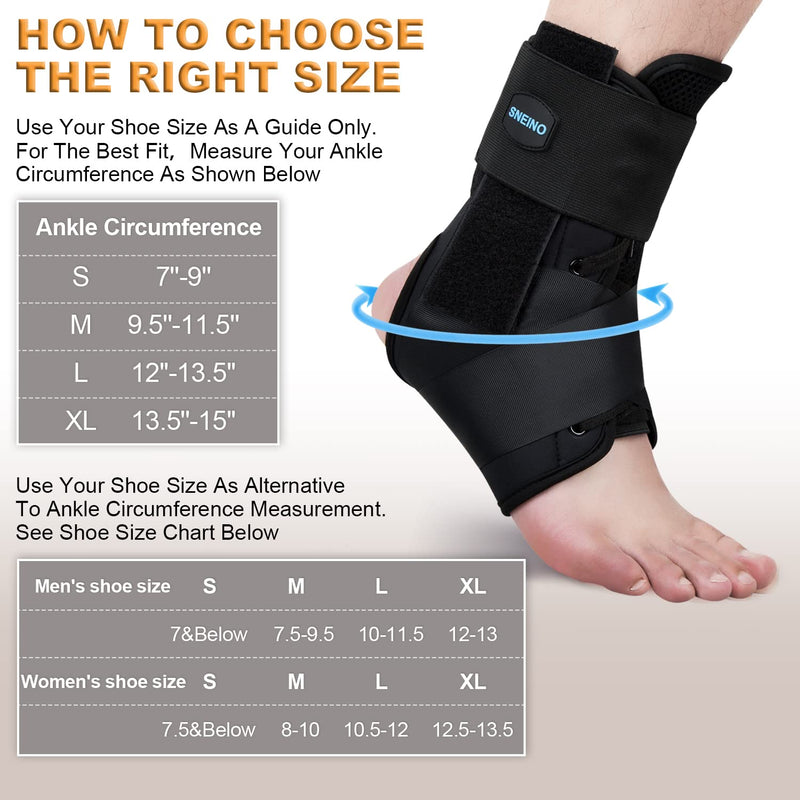 [Australia] - SNEINO Ankle Brace for Women & Men - Ankle Brace for Sprained Ankle, Ankle Support Brace for Achilles,Tendon,Sprain,Injury Recovery, Lace up Ankle Brace for Running, Basketball, Volleyball (X-Large) X-Large (Pack of 1) 