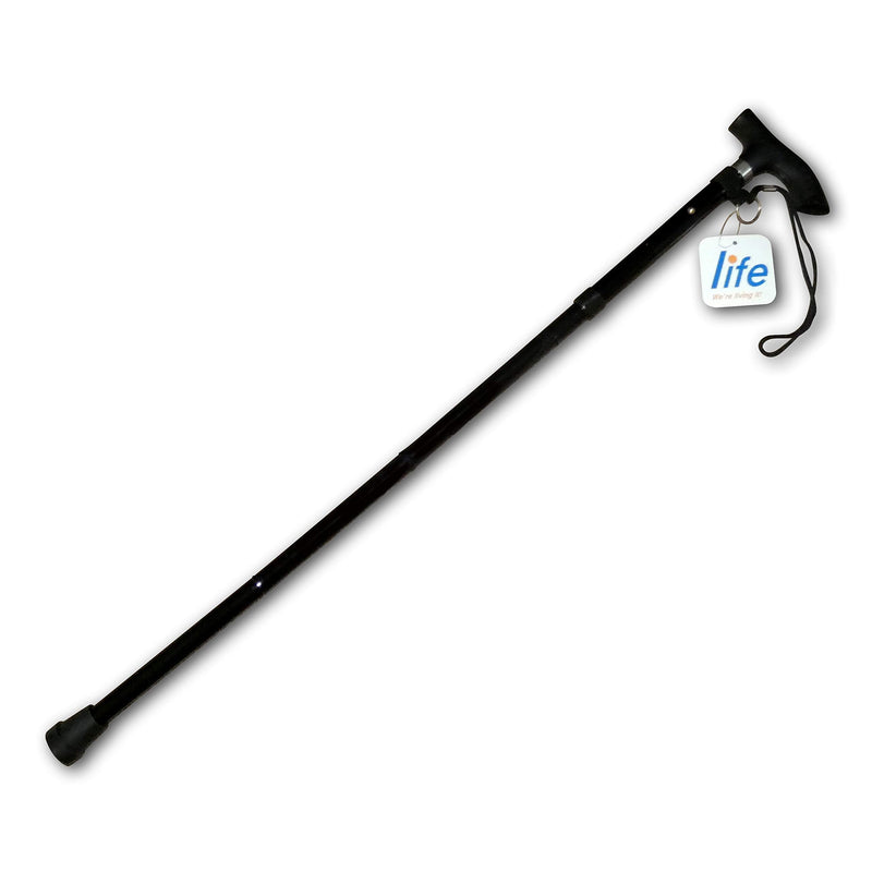 [Australia] - Life Healthcare Walking Stick, Flexible and Durable Walking Aid, Collapsible Walking Stick and Mobility Aid, Adjustable from 33-37 inches, Black 