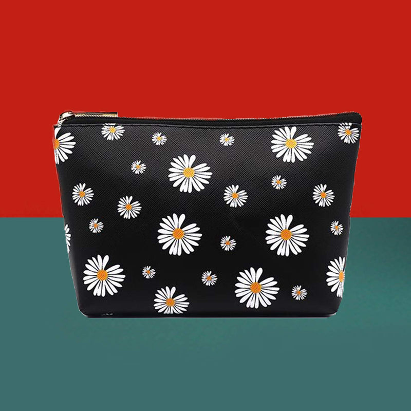 [Australia] - 2Pcs Makeup Bag for Women Toiletry Pouch Makeup Organizer Cosmetic Bag Travel Cases Toiletry Bag for Makeup Tools Daisy/ 