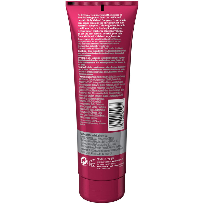 [Australia] - Viviscal Gorgeous Growth Densifying Conditioner for Thicker, Fuller Hair | Ana:Tel Proprietary Complex with Keratin, Biotin, Zinc | 8.45 Ounce 