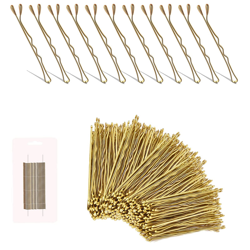 [Australia] - Enselling Hair Grips Pack of 50 -5.5cm - Crimped Blonde Bobby Pins for Women, Girls and Hairdressing Salons -Perfect for Thick, Thin & Curly Hair Styling (Golden) Golden 