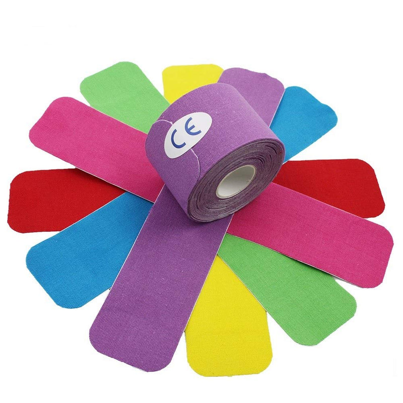 [Australia] - PreCut Kinesiology Tape Sport Pro (20 Pre Cut 10 Inch Strips per Roll) Athletic Recovery Muscle Support Physio Therapeutic Aid (Purple) (Single Roll) Purple 1 Count (Pack of 1) 