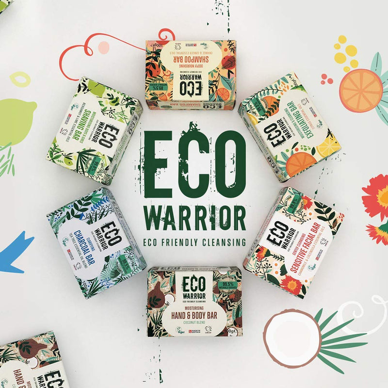 [Australia] - Eco Warrior Exfoliating Soap Bar - Whole Body Soap - Cleansing, Moisturising and Exfoliating Citrus Essential Oils and Oatmeal - Natural, Eco Friendly, Vegan and Cruelty Free Bar of Soap - 100g 
