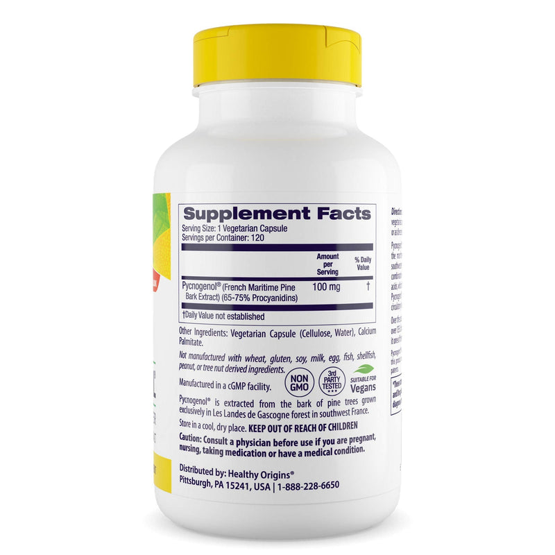 [Australia] - Healthy Origins Pycnogenol (Nature's Super Antioxidant) 100 mg, 120 Count 120 Count (Pack of 1) 
