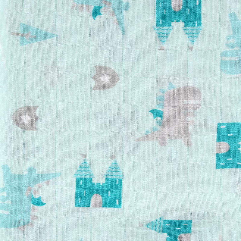 [Australia] - Cosatto - Muslin Squares - Newborn Essentials - 100% Soft Cotton - Baby Shower Gifts - Machine Washable - New Mum Gifts - Castles Dinosaur Kingdom 