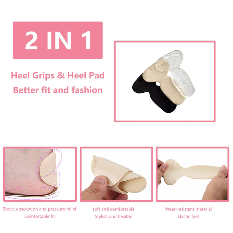 [Australia] - Heel Grips for Ladies Shoes, 6PCS Gel Heel Inserts Cushion Pads for New Shoes, Heel Protector Adds Volume,Heel Insoles for Women Shoes 
