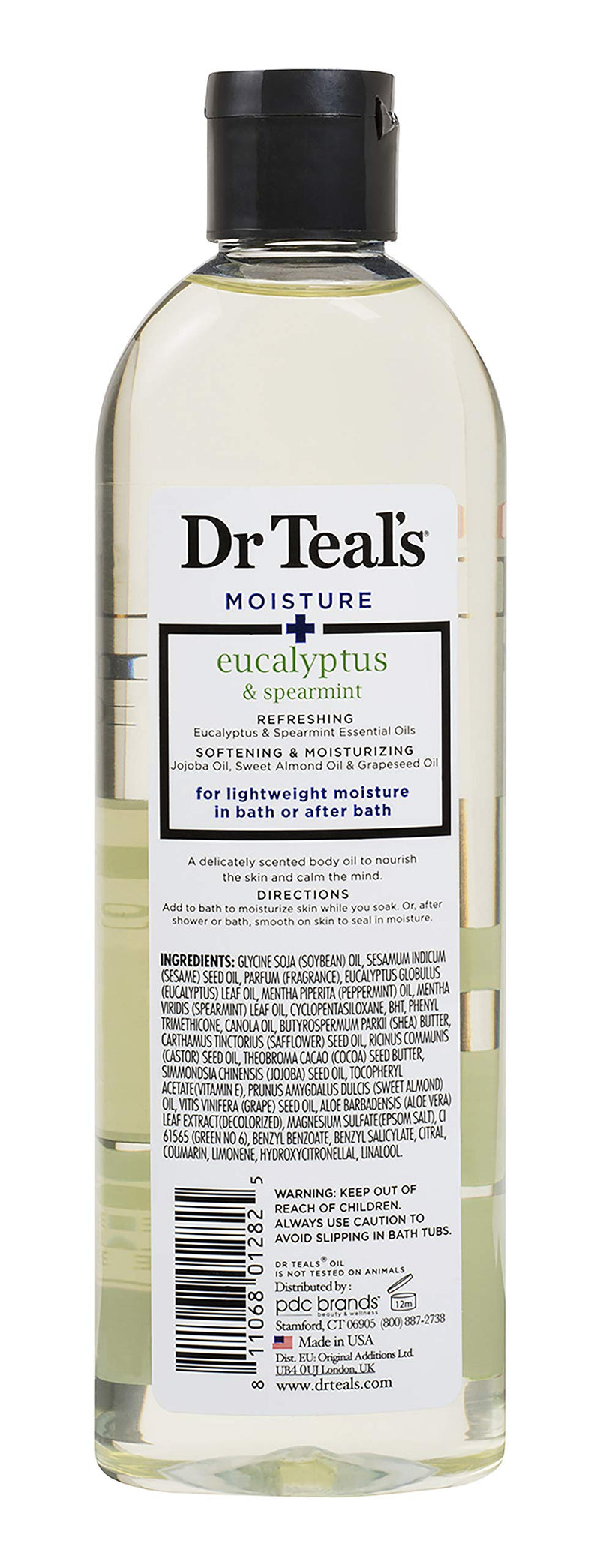 [Australia] - Dr Teal's Moisturizing Bath & Body Oil, Eucalyptus & Spearmint , 8.8 Fluid Ounce Eucalyptus Oil 