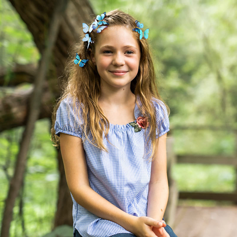 [Australia] - 18 Pieces Glitter Butterfly Hair Clips for Teens Women Hair Accessories (Charming Styles) Charming Styles 