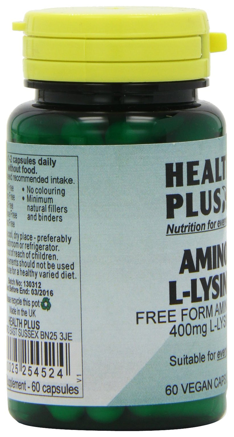 [Australia] - Health Plus Amino L-Lysine HCL 500mg Amino Acid Supplement - 60 Capsules 