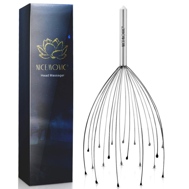 [Australia] - NICEMOVIC Head Massager Scalp Massage Scratcher with 20 Fingers Head Scratcher for Deep Relaxation, Hair Stimulation and Body Stress Relax (Random Colors) 1 PACK 