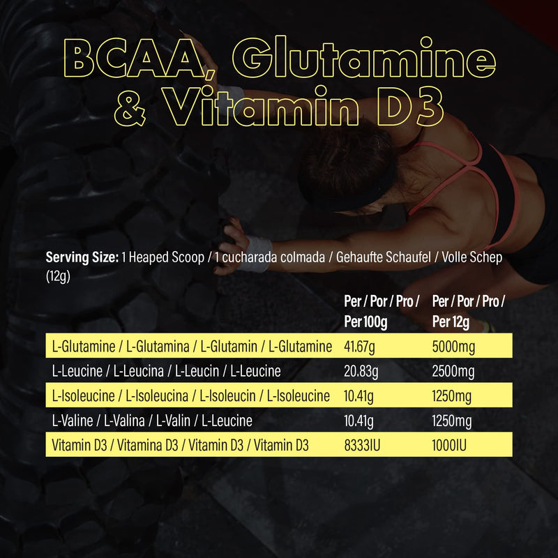 [Australia] - NXT Nutrition BCAA, Glutamine & Vitamin D | BCAAs Amino Acids with Vitamin D3 and L-Glutamine - for Recovery, Gut Health and Muscle Protein Synthesis | 360g - 30 Servings (Pineapple) 