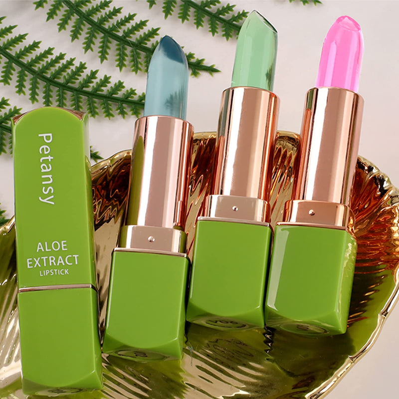[Australia] - Petansy 3 Packs Aloe Vera Lipstick , Lips Moisturizer Long Lasting Nutritious Lip Balm Magic Temperature Color Change Lip Gloss-Set(A) 