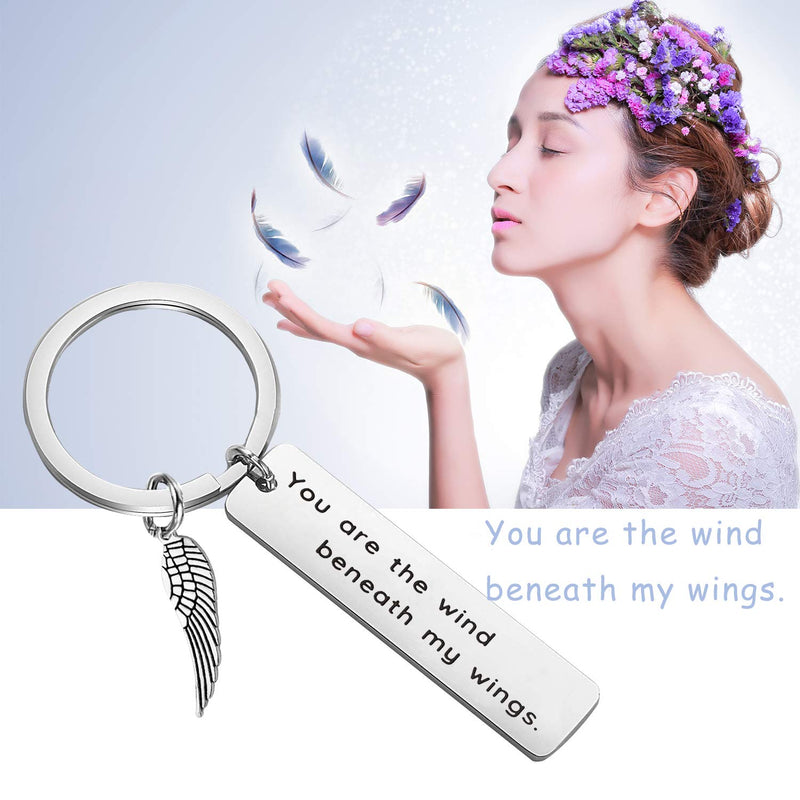 [Australia] - PLITI Graduation Thank You Gifts Mom Appreciation Gifts Mom Dad Keychain You are the Wind Beneath My Wings Achievement Gift Graduation Gift for Teacher Appreciation Gift You are Wind Key 