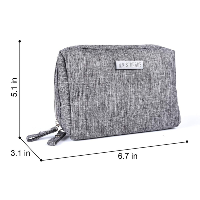 [Australia] - Small Makeup Bag for Purse Travel Waterproof Cosmetic Bag Portable Mini Makeup pouch with Zipper for Women Girls（Gray） Gray 