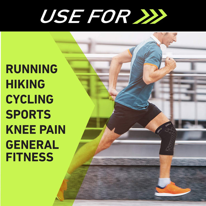 [Australia] - Spark Kinetic Knee Sleeve, Size Medium – Provides Enhanced Support with Embedded Kinesiology Tape –Made with Moisture-Wicking Material – Knee Sleeve for Running, Weightlifting, & Exercise 