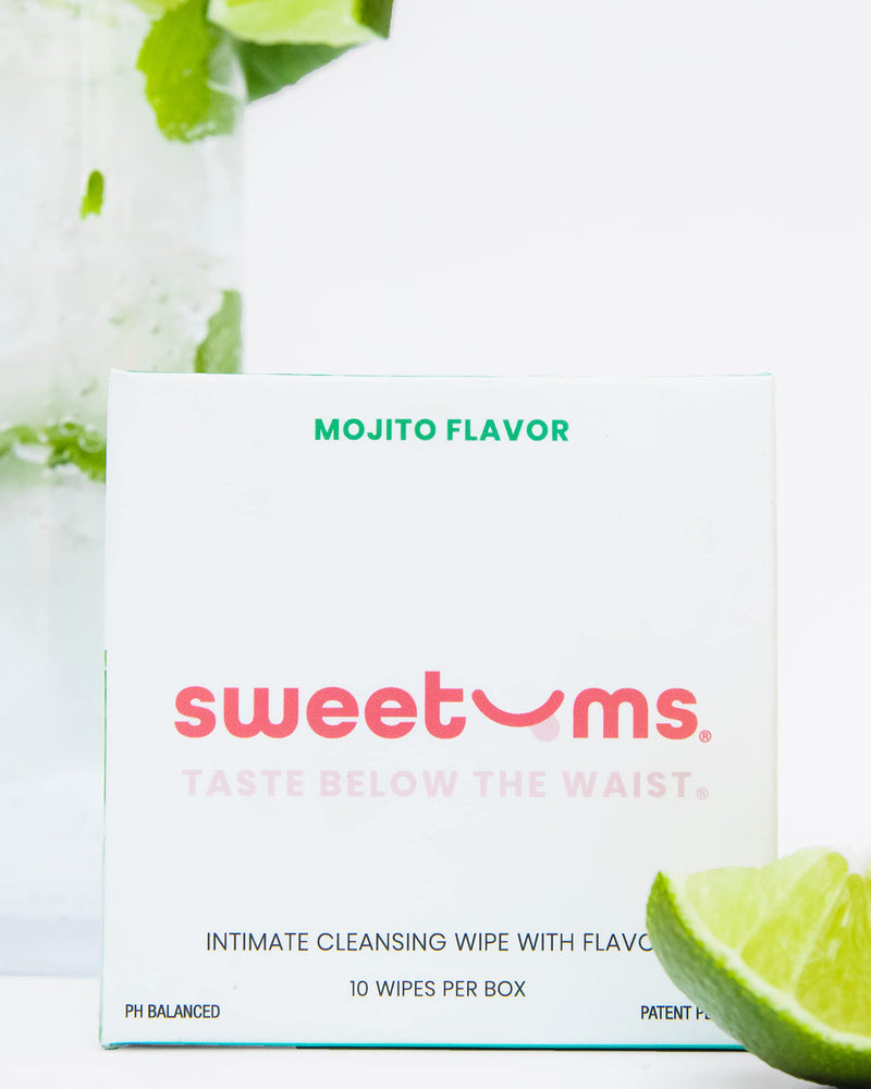 [Australia] - Sweetums Feminine Wipes For Women, Individually Wrapped - pH Balanced Flavored Intimate Wipes - Pack of 10 (Mojito) Mojito 