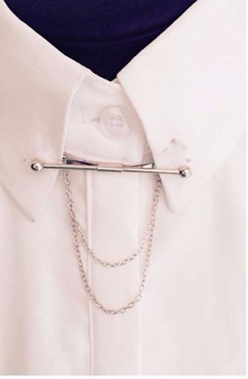 [Australia] - Geek-M Tie Collar Bar Pin Set for Men Classic Collar Clip Set of 2 Style 1 