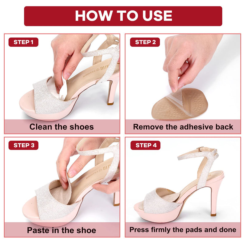 [Australia] - Metatarsal Pads Ball of Foot Cushions for Women, 6 Pairs Forefoot Pads Gel Foot Cushion Pads Professional Reusable All Day Pain Relief Comfort Metatarsal Pad Shoe Inserts 1 6 Pair (Pack of 1) 