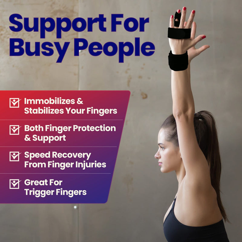 [Australia] - Trigger Finger Splint Finger Brace – Comfortable Finger Splints for Broken Fingers. Adjustable Aluminium Finger Straighter for Bent Mallet or Arthritic Finger Joints. Fits All Fingers (Large) Large (Pack of 1) 