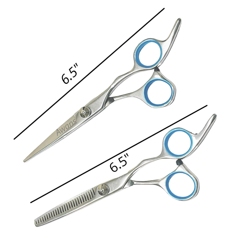 [Australia] - Awans Professional Barber Salon Hairdressing Scissors Set 5.5" with Thinning Scissors, Hair Cutting, Hair Styling, Hair Thinning Set 5.5"- Free Pouch/ Holster (6.5" Set) 6.5" Set 