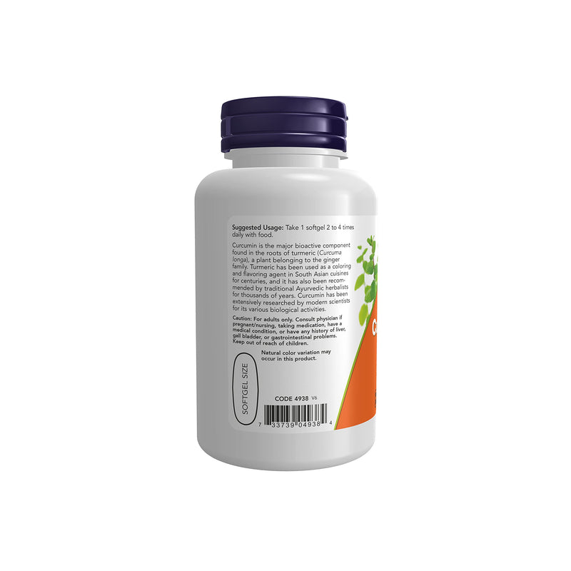 [Australia] - NOW Supplements, Tumeric Curcumin (Curcuma longa) Gels, Standardized Extract, Herbal Supplement with 95% Curcuminoids, 60 Softgels 