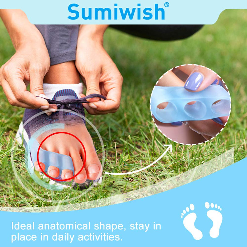 [Australia] - Sumiwish 10 Pack Pinky Toe Separator, Gel Toe Separators for Overlapping Toe, Curled Pinky Toe Correct and Protect White 