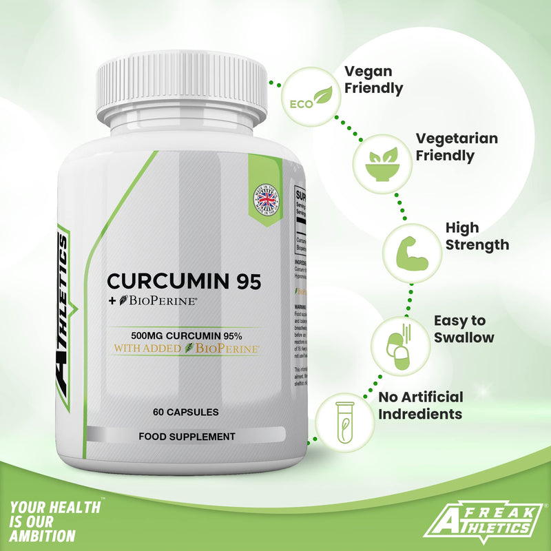 [Australia] - Curcumin 95 + Bioperine® 60 Turmeric Curcumin Capsules High Strength with Black Pepper - Curcumin 95% & Black Pepper - Turmeric Curcumin UK Made 