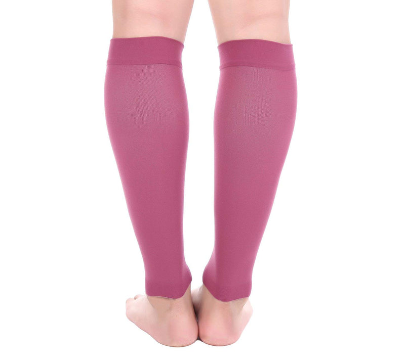 [Australia] - Doc Miller Calf Compression Sleeve Men and Women - 15-20mmHg Shin Splint Compression Sleeve Recover Varicose Veins, Torn Calf and Pain Relief - 1 Pair Calf Sleeves Maroon Color - Medium Size 