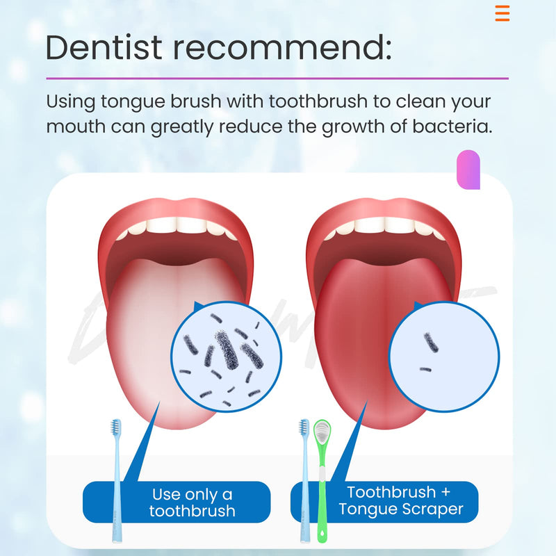 [Australia] - 3-Color 3 Pack Adult Tongue Scraper and Tongue Cleaning Brush Double-Sided Soft Tongue Coating Brush, Portable Food-Grade Oral Massage Brush… 3 packs 