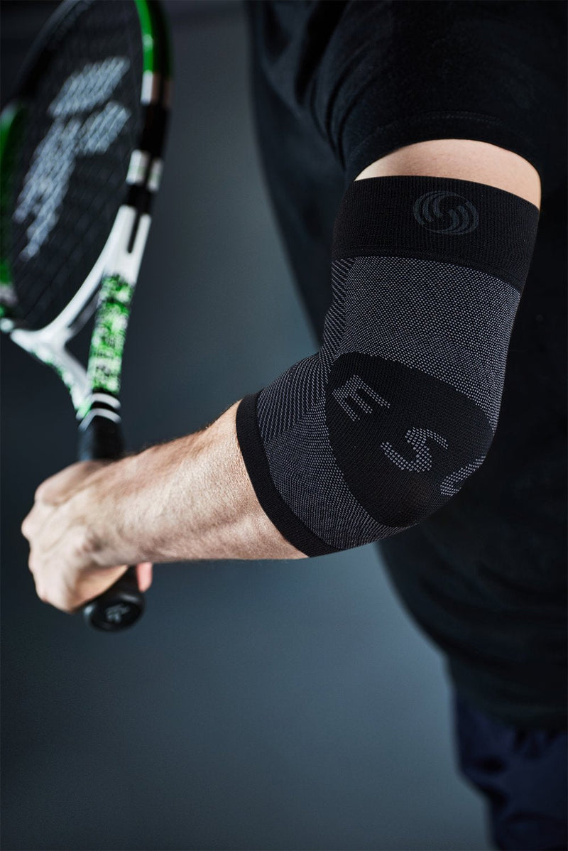 [Australia] - OS1st ES6 Elbow Compression Bracing Sleeve (One Sleeve) relieves Tennis or Golfer's Elbow, Cubital Tunnel Syndrome, Supports Damaged Tendons and Controls Forearm Pain (Small, Black) Small 