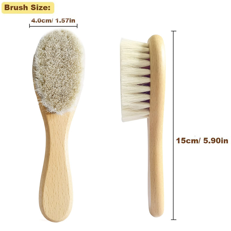 [Australia] - Molylove Baby Hair Brush with Wooden Handle and Super Soft Goat Bristles for Newborns & Toddlers 