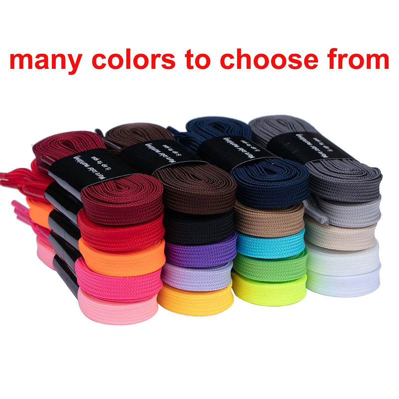 [Australia] - Olukssck 1Pair Flat Shoe Laces for Sneakers 20 Colors Shoelaces in 28" - 63" 28inch (71cm) Black(1 Pair) 
