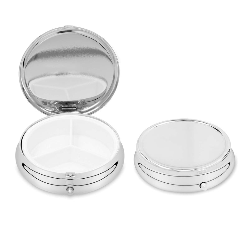 [Australia] - kwmobile 3 Compartment Pill Box - Set of 2X Stainless Steel Travel Box Organizer for Tablets and Prescriptions - Silver 