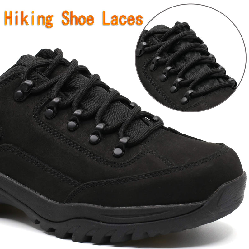 [Australia] - DELELE 2 Pair Thick Round Climbing Shoelaces Hiking Shoe Laces Boot Laces 21.65"Inch (55CM) De109-02 Black 