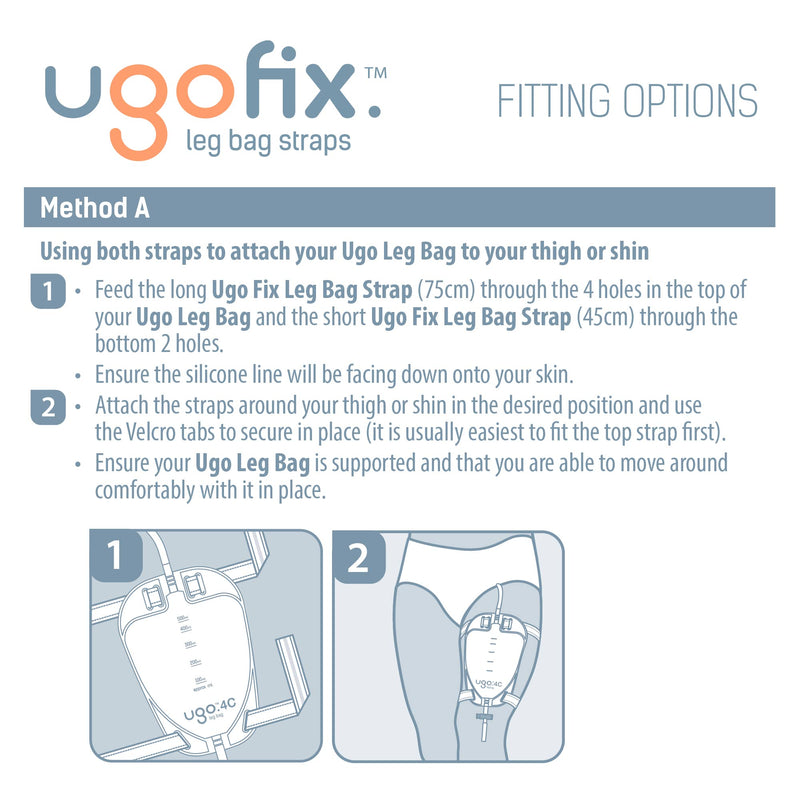 [Australia] - Ugo Fix Leg Bag Straps (x10) – Urine Drainage Bag Strap/Catheter Leg Bag Straps, with Soft Elastic Fabric, Comfortable Silicone Grips and Velcro Strap (Pack of 10) 