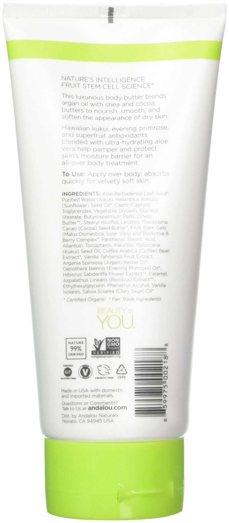 [Australia] - Andalou Naturals Kukui Cocoa Nourishing Body Butter, 8 Ounce 