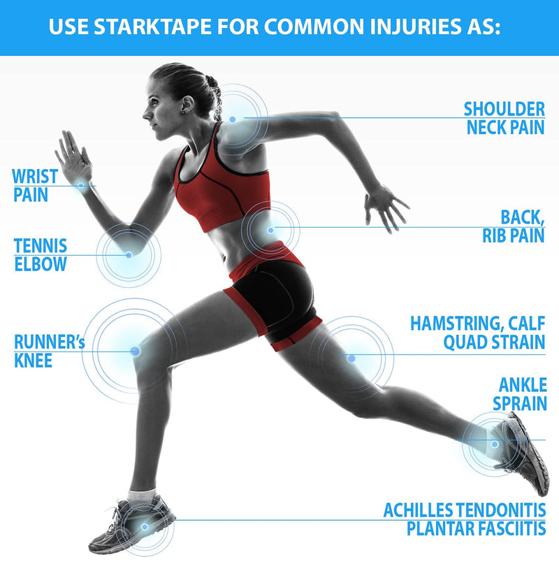 [Australia] - Kinesiology Tape Bulk 2 in. Designed to Boost Athletic Performance, Reduce Muscle Pain, Ease Inflammation. Easy to Use/Apply, Stays on for Several Days. Latex-Free, Waterproof, 97% Cotton /3% Spandex Black-Precut-35M 