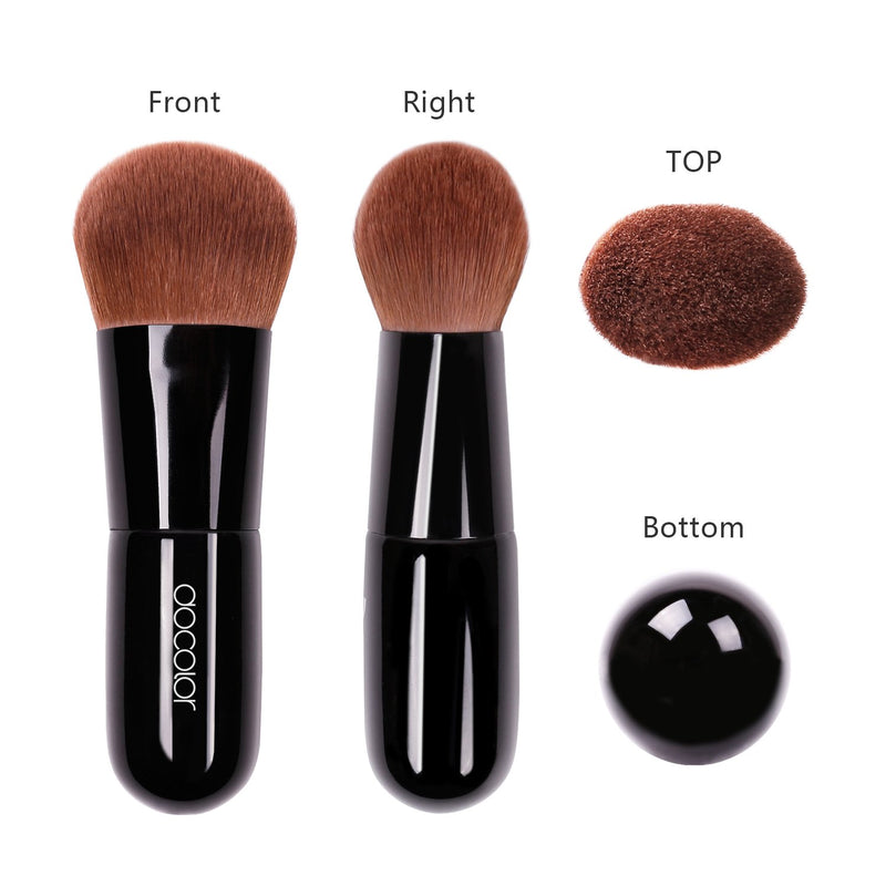 [Australia] - Docolor Kabuki Foundation Face Powder Brush Portable Makeup Cosmetic Tool（Black） Black 