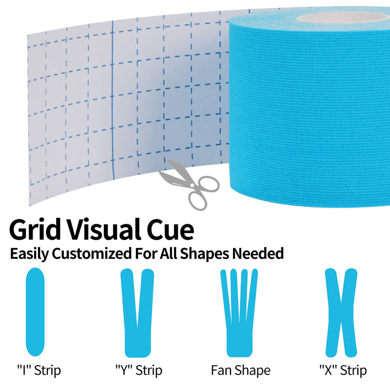 [Australia] - Kinesiology Tape Uncut Physio Tape Strapping for Exercise, Sports and Injury Recovery, K Tape Athletic Ideal for Knee, Joint, Muscle Support (4 Rolls Blue) 