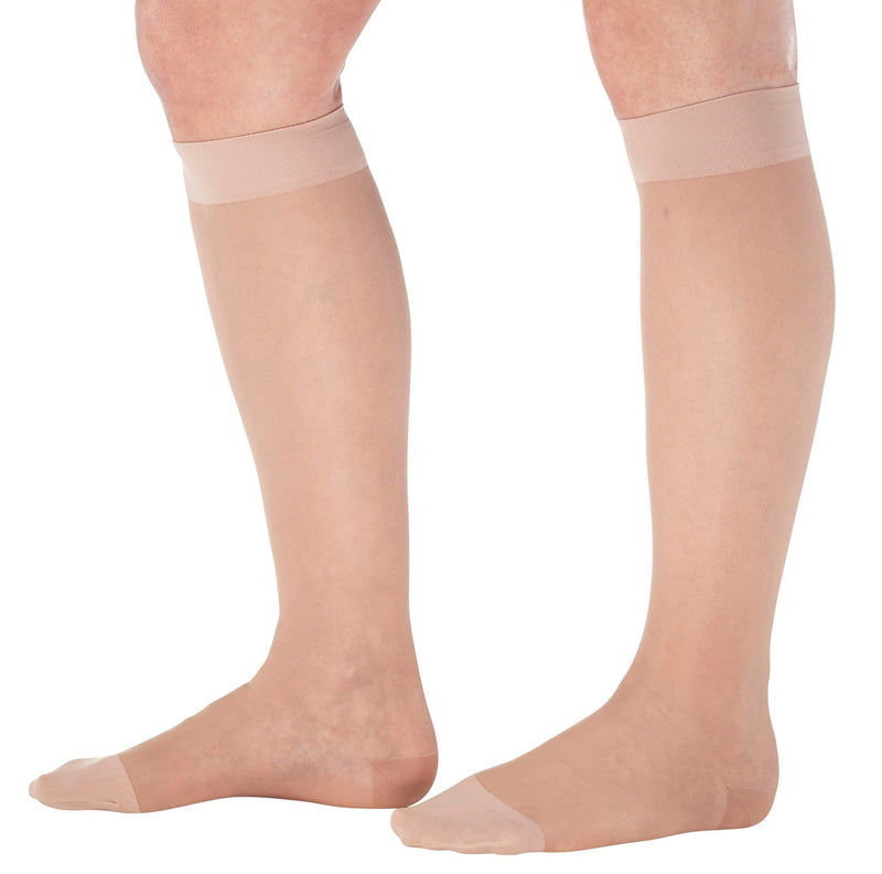 [Australia] - Womens Sheer Compression Socks 20-30mmHg - Knee Hi Support Stockings X-Large Nude 