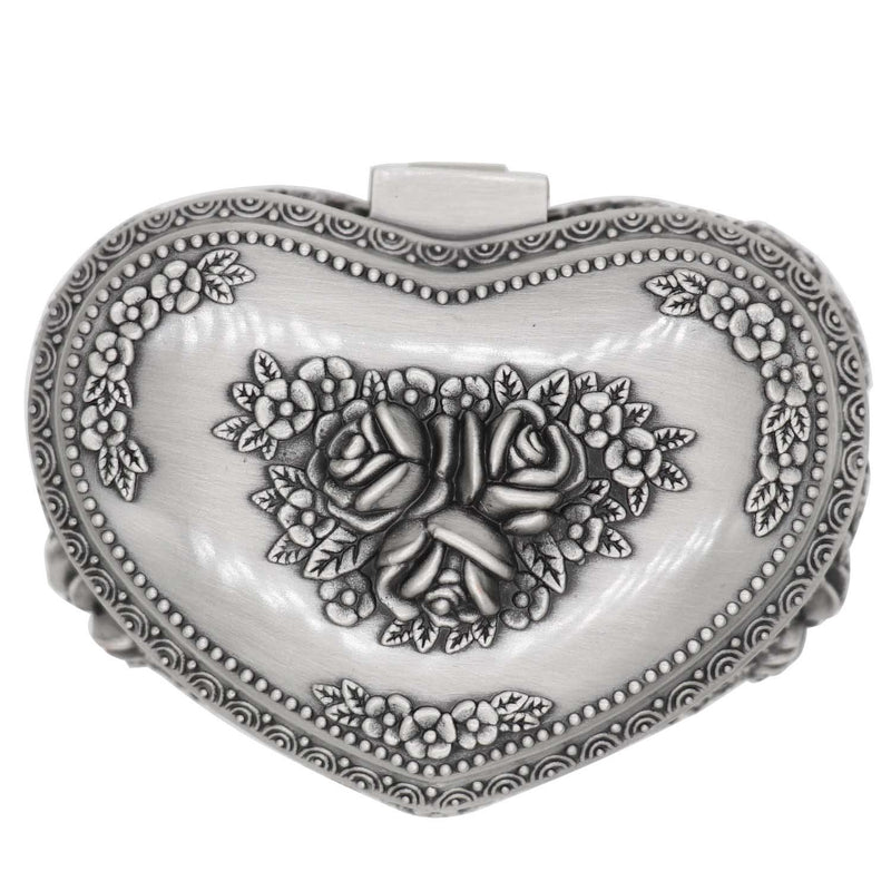 [Australia] - AVESON Classic Vintage Heart Shape Metal Jewelry Box Ring Trinket Storage Organizer Chest, Medium 