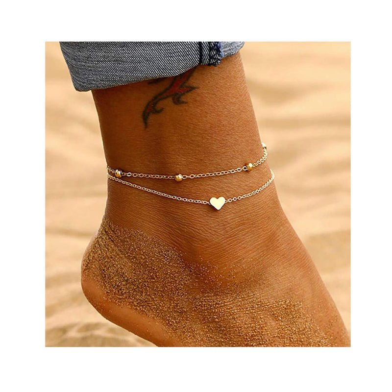 [Australia] - choice of all Gold Anklet Bracelets for Women Layered Beach Chain Anklet for Girls Silver Heart 