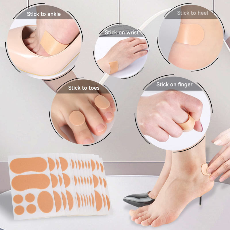 [Australia] - 15 Sheets Moleskin for Feet, Waterproof Adhesive Foam Foot Care Tape High-Heeled Sticker for Chafing Blister Prevention 