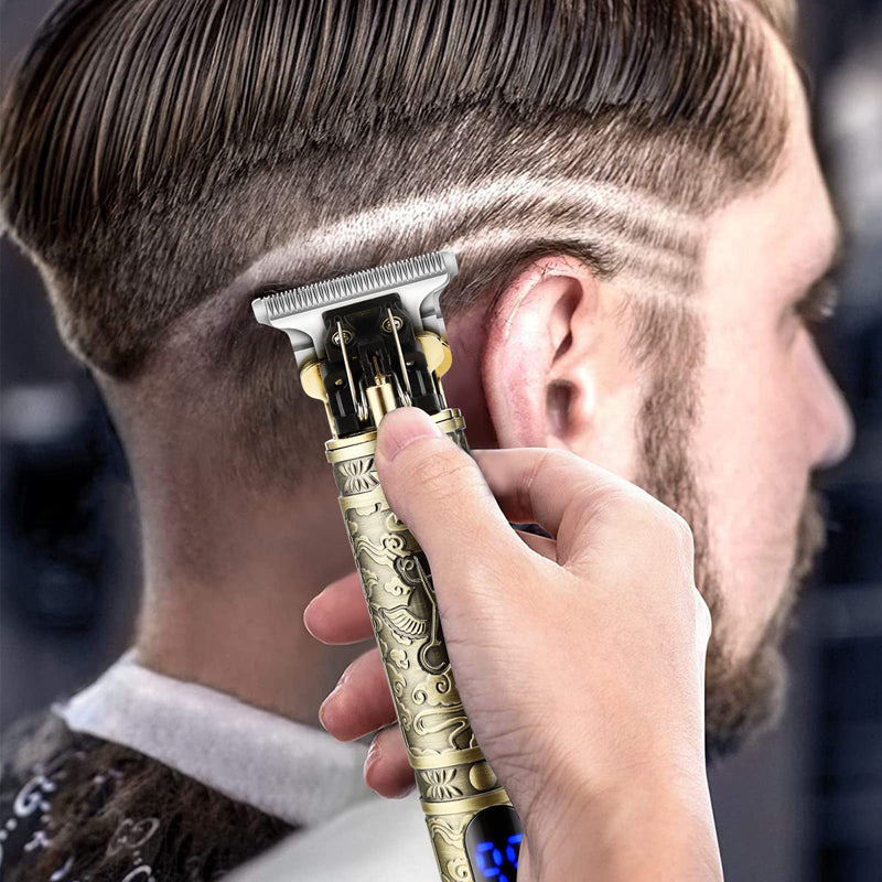 [Australia] - Suttik Hair Clippers for Men, Beard Trimmer, Zero Gapped Trimmer T-Blade Trimmer Clippers for Hair Cutting, Cordless Trimmers Professional Barber, Liners Clippers Haircut,Edgers Clippers Gold With Bag 