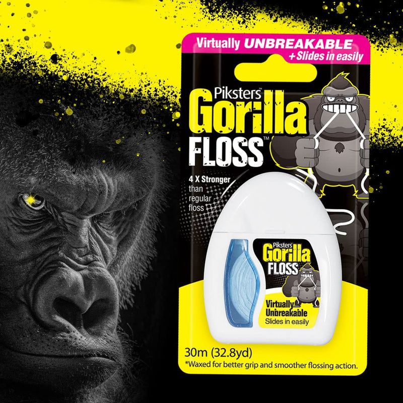 [Australia] - Piksters Gorilla Extra Strong Fine Thread Scrubbing Dental Floss. 30m 