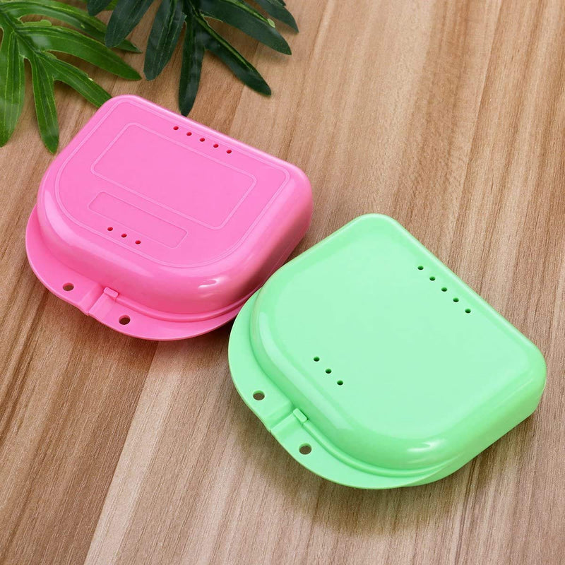 [Australia] - 5pcs Retainer Case Mouth Guard Case Orthodontic Dental Retainer Box Denture Storage Container with Vent Holes 