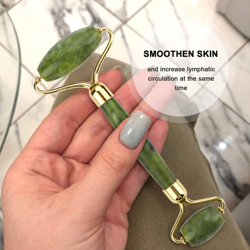 [Australia] - Deciniee Jade Roller and Gua Sha Set - Beauty Face Roller Massager & Guasha Tool for Face, Eye, Neck, Body - 2 in 1 Skin Care Gua Sha Massage Tools, Muscle Releaxing and Relieve Wrinkles Green 
