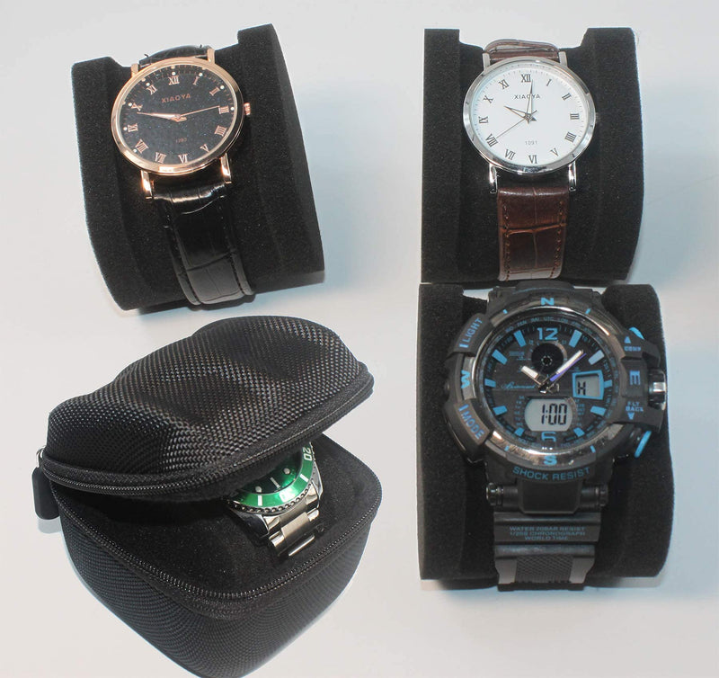 [Australia] - Single Watch Travel case, Hard Portable Watch Holder and Organizer with Custom Pillow fit up to 55mm face Watch (no Watch Inside)) 
